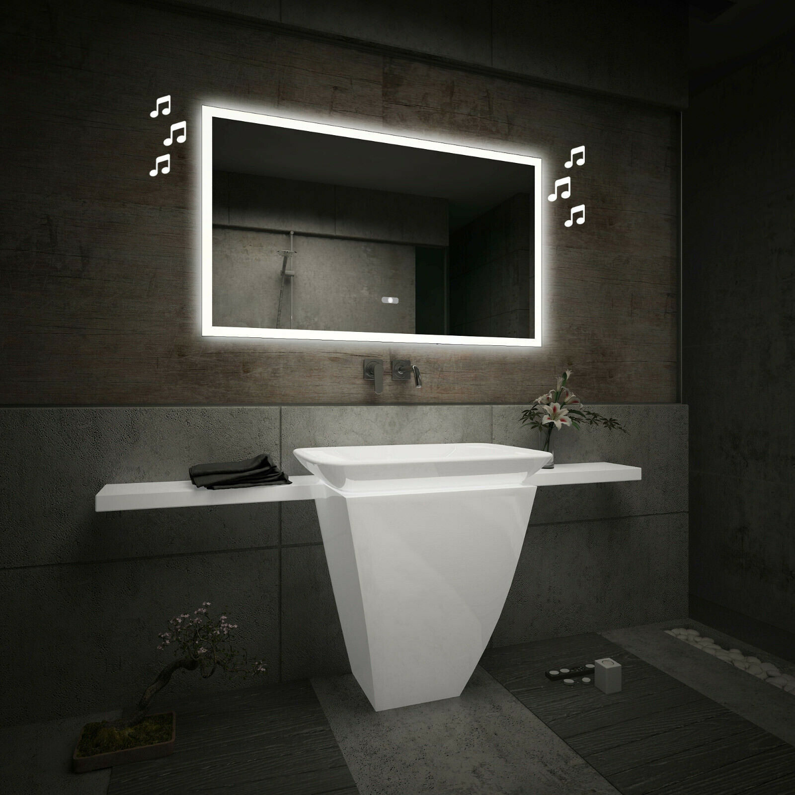 Espejo de Baño Con la Iluminación LED Altavoz con Bluetooth Interruptor